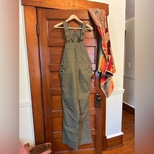 Patagonia All Seasons Hemp Canvas Bib Overalls- Size Small Fatigue Green